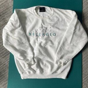 Vintage Bellagio Hotel Las Vegas Embroidered Pullover Sweatshirt 90s Large USA